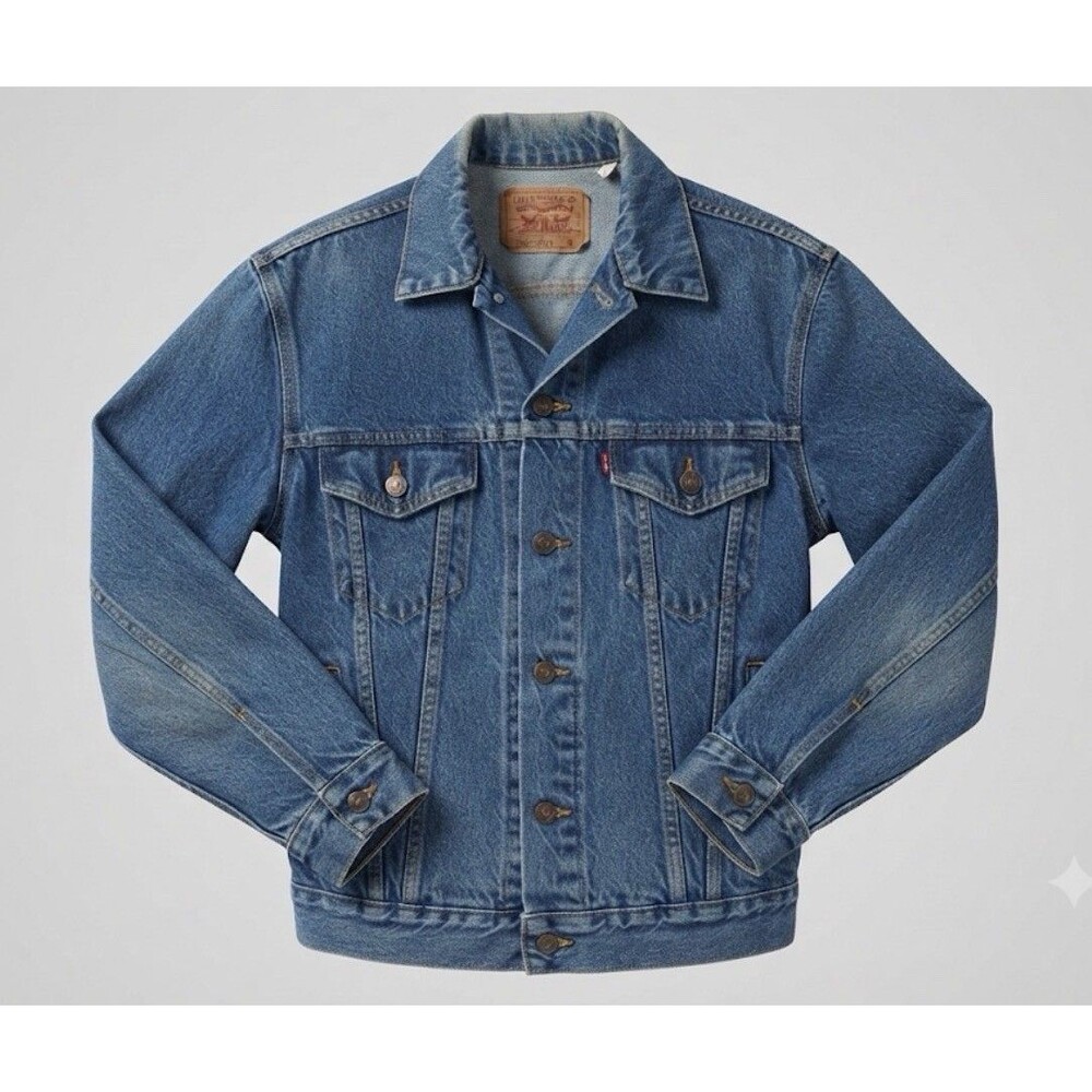 Vtg 70s 80s Levi's Denim Trucker Jacket USA Mens Medium Dark Wash 70507 0218